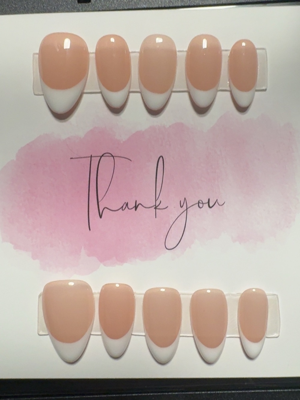 Nude & White French Press-On Nails - Women Bath & Body